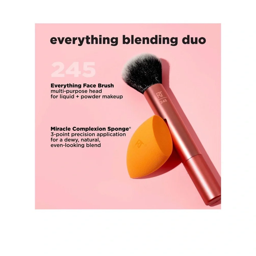 Real Techniques Blending Set with Pink Brush and Orange Sponge